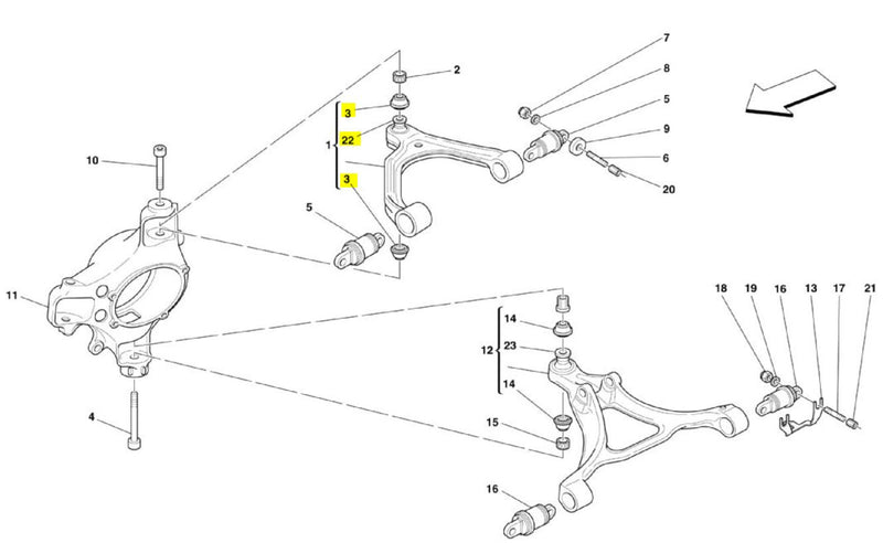 Ferrari 430 Upper Wishbone Refurbishment Partial: Ball Joint Only